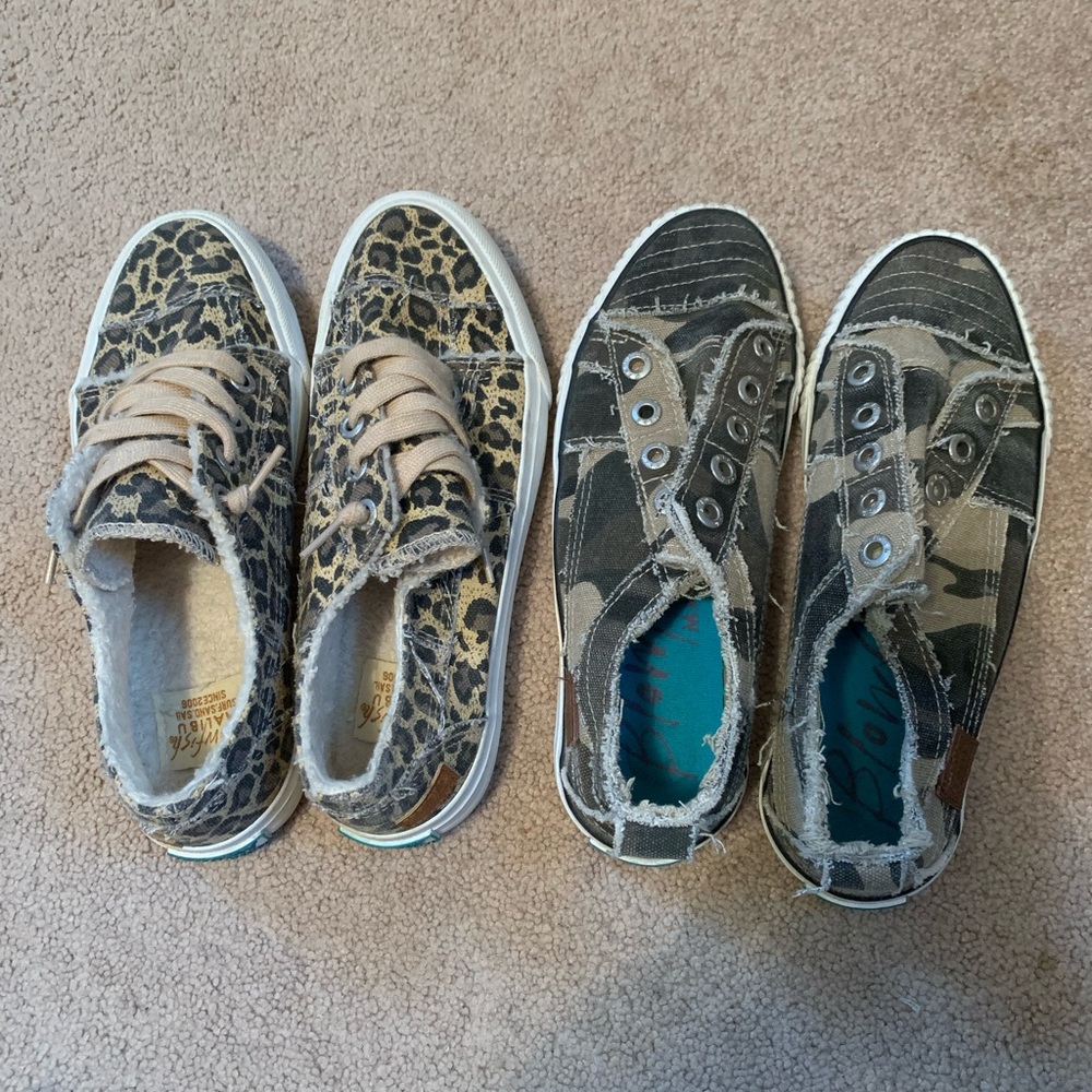 Blowfish. Both pairs size 7.5 women’s.